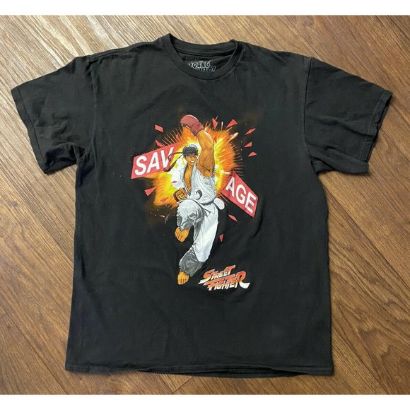 RYU - Savage Street Fighter - The Young & Wild Graphic Tee T-Shirt Large - Picture 1 of 3